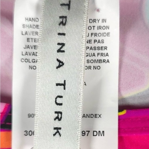 NWT TRINA TURK Solar Floral Cover-up Tunic MINI Dress Stretch Size L - Picture 4 of 4